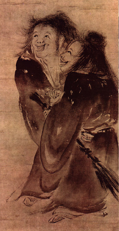 Kanzan et Jittoku par Tensho Shubun (15e siècle)